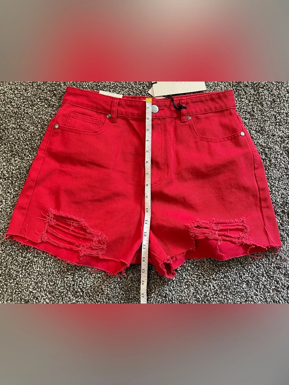 NWT red denim shorts
